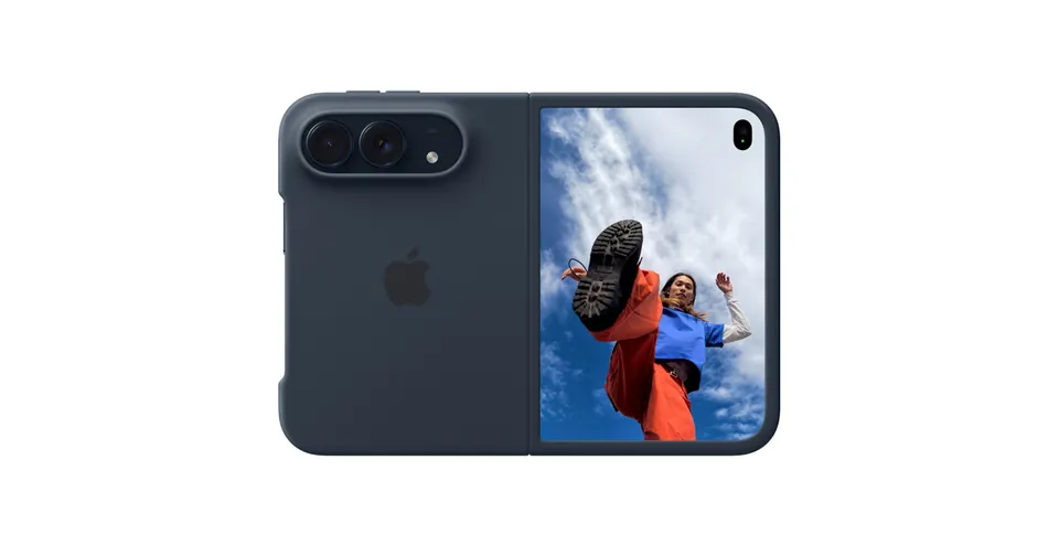 Apple-productfoto van het marineblauwe tweedelige hoesje voor iPhone Duo
