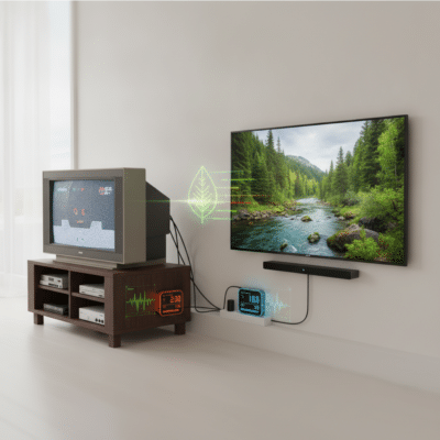 Vergelijking van oude en nieuwe tv-modellen